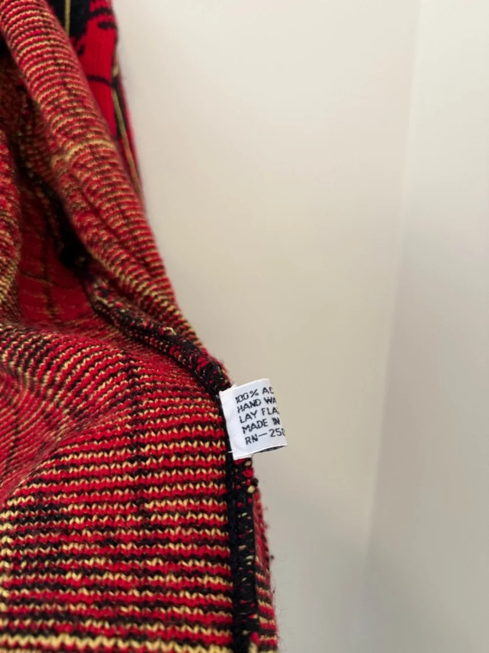 Vintage Tally Ho Red Plaid Knit Jacket with Black Trim 1980s Womens Medium - Picture 6 of 14